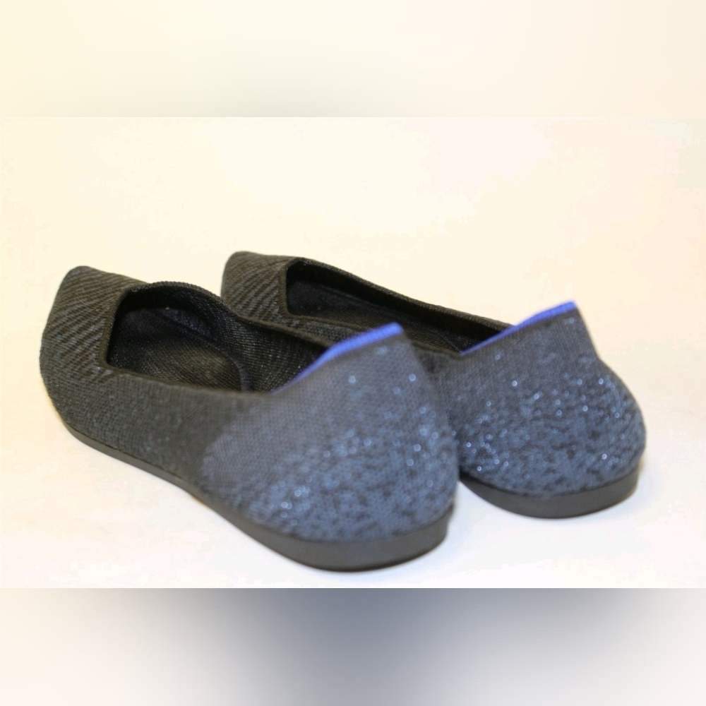 Rothy's Navy Sparkle Ballet Flats The Point Ballet Flats  9 40 HTF! - Picture 6 of 13